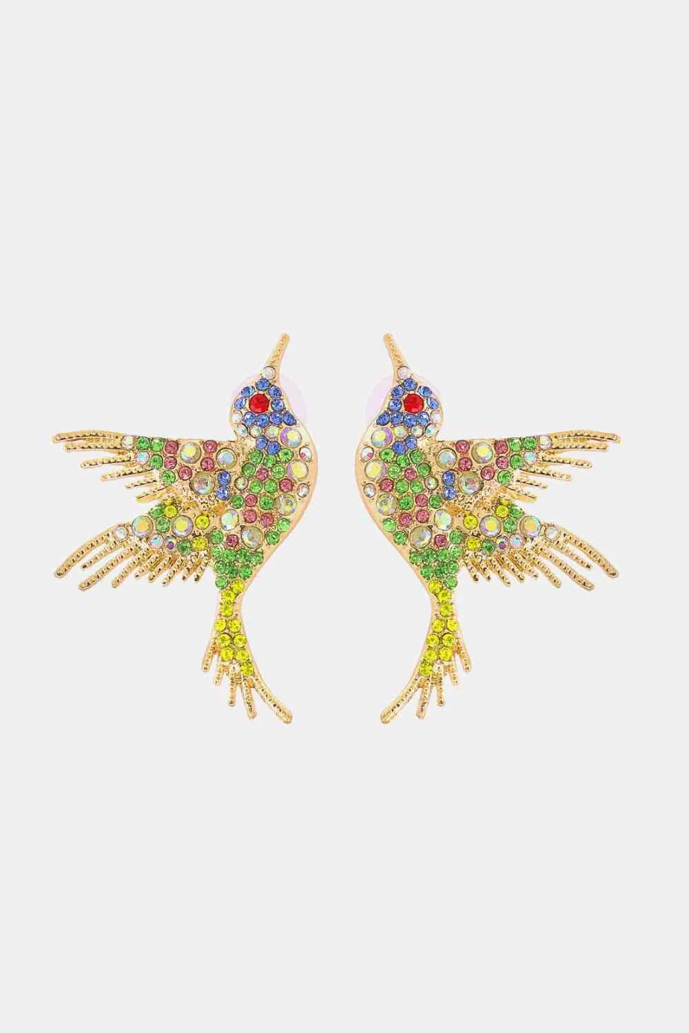 Rhinestone Bird Dangle Earrings