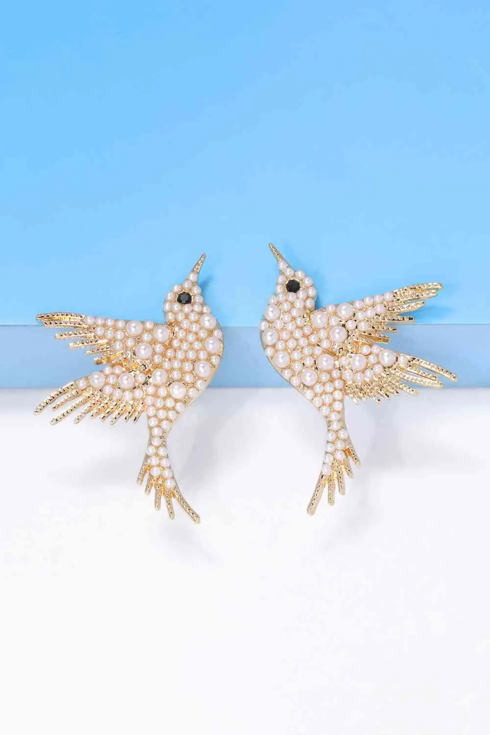 Rhinestone Bird Dangle Earrings