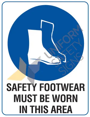 SAFETY FOOTWEAR SIGN - 300x225 - POLYPROPYLENE - 112MP