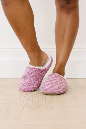 She'll Never Wear Shoes Again Chenille Slippers In Pink