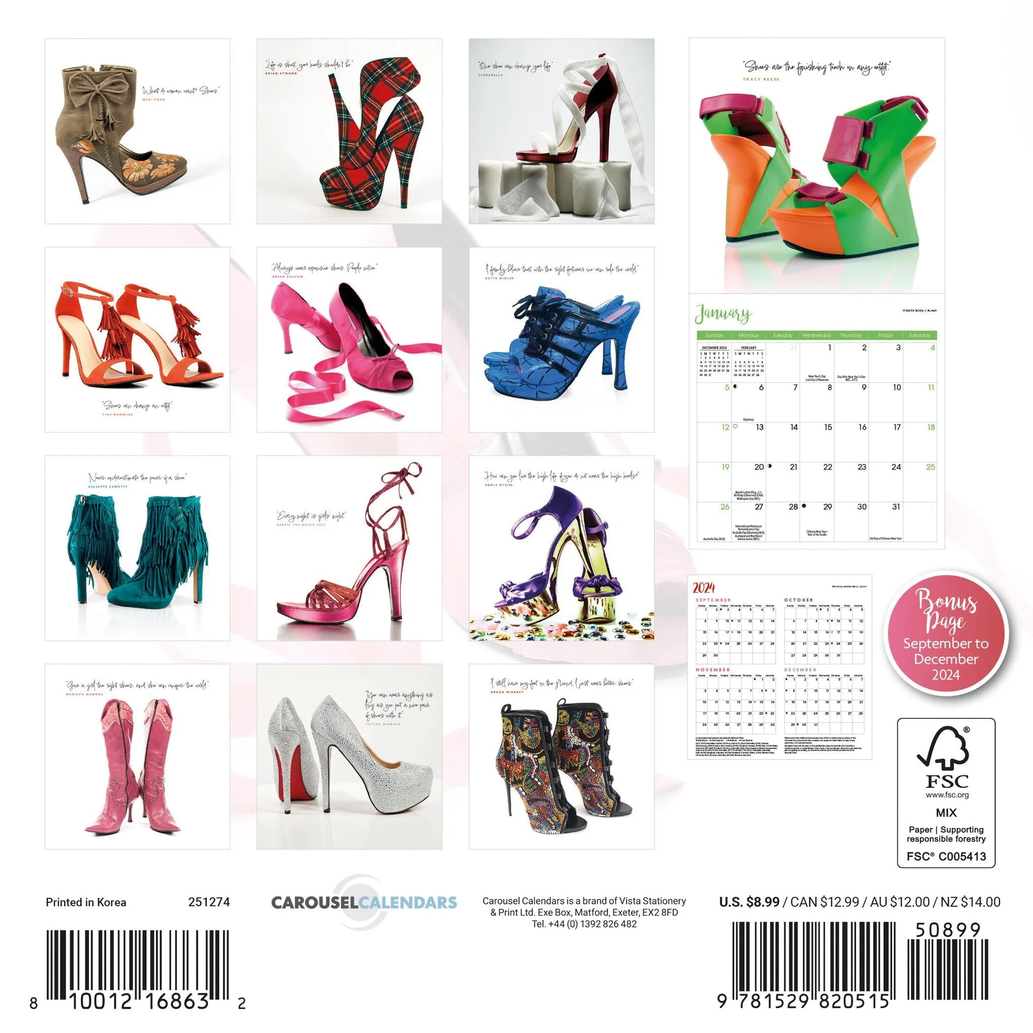 Shoes Mini 2025 Calendar