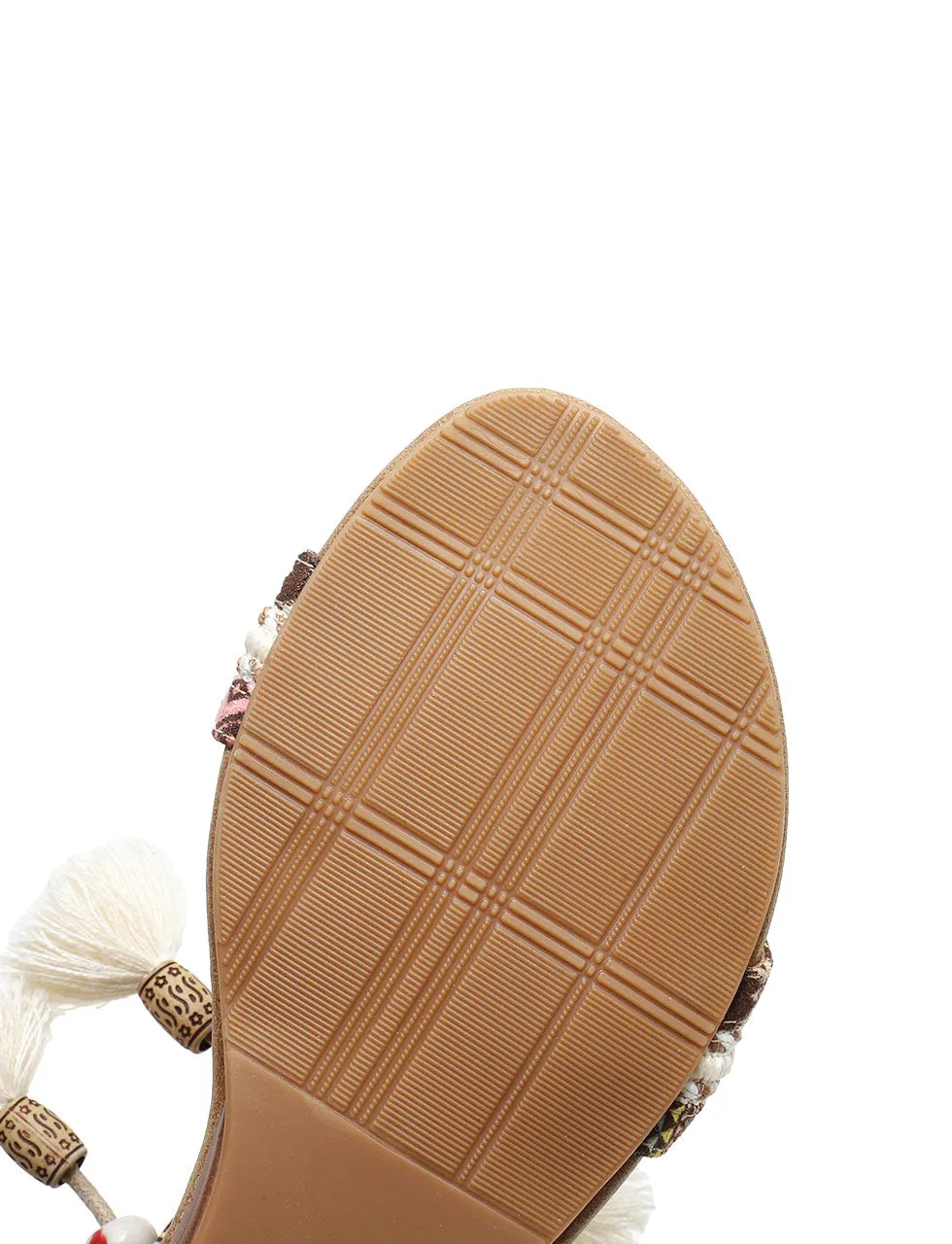 Solid Color Tassel Close Back Flip Flops Roman Sandals Boho Gladiator Sandals for Women