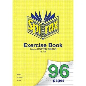 Spirax 109 Exercise Book Dotted Thirds 14Mm 70Gsm 96 Page A4