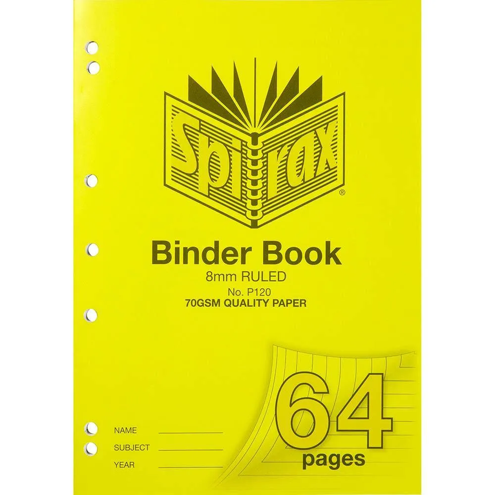 Spirax P120 Binder Book 8Mm 64 Page A4