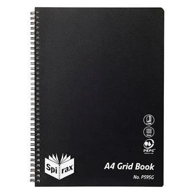 Spirax P595G Pp Grid Book 5Mm Grid 200 Page A4 Black
