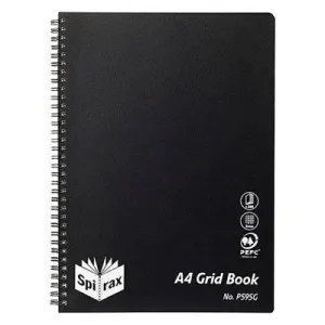 Spirax P595G Pp Grid Book 5Mm Grid 200 Page A4 Black
