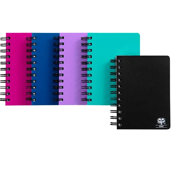 Spirax P962 Kode Solid Notebook Spiral Bound 400 Page 148x105mm Assorted Pack 5