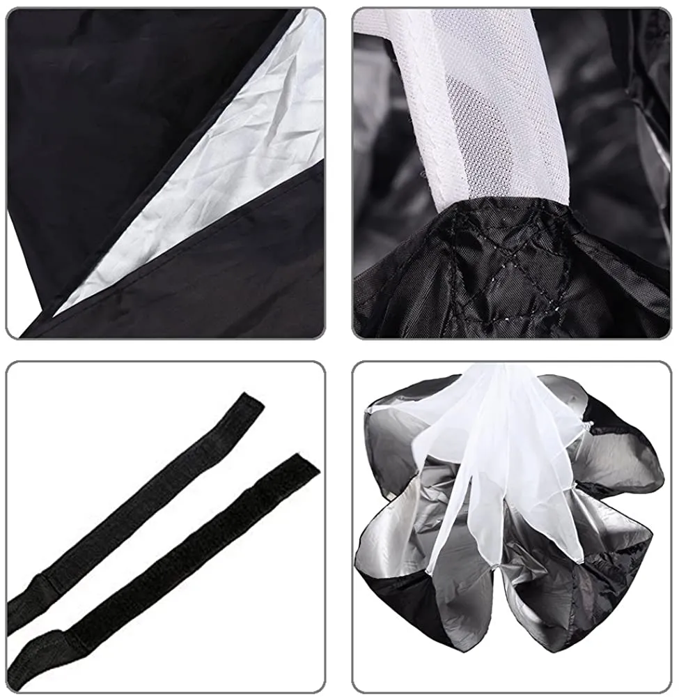 StillCool Running Speed Training, 56 inch Speed Drills Resistance Parachute Running Sprint Chute Soccer Football Sport Speed Training, Black