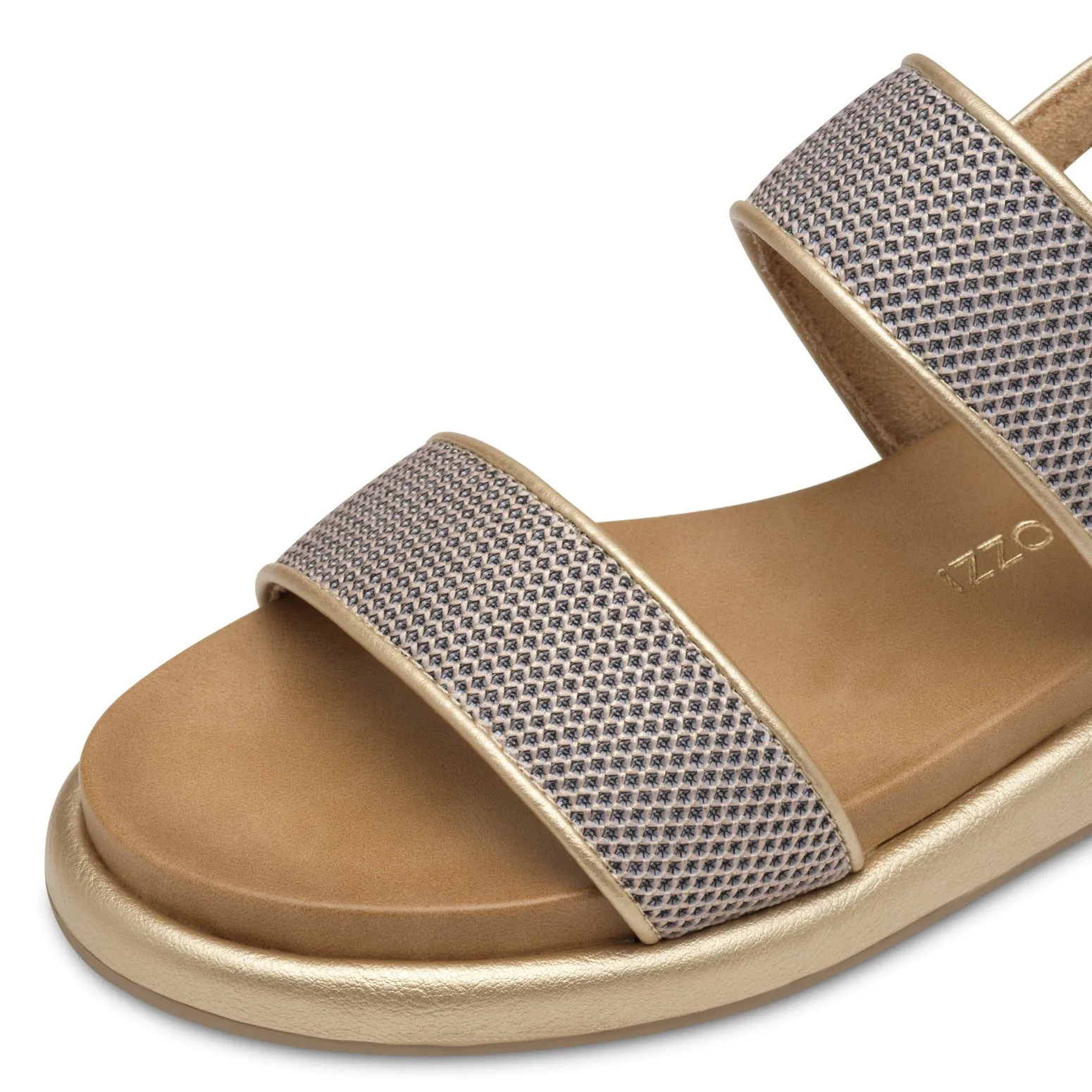 Straw Detail Sandal - Gold
