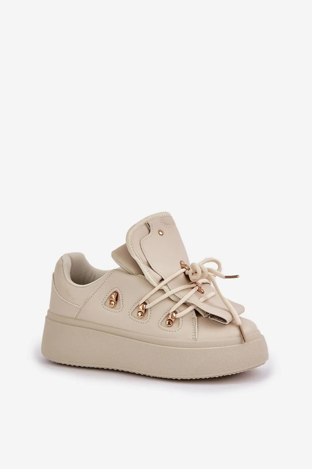 Stylish design eco leather white sneakers