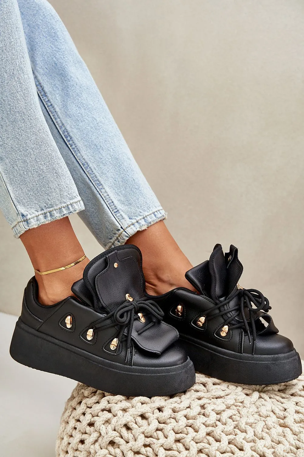 Stylish design eco leather white sneakers