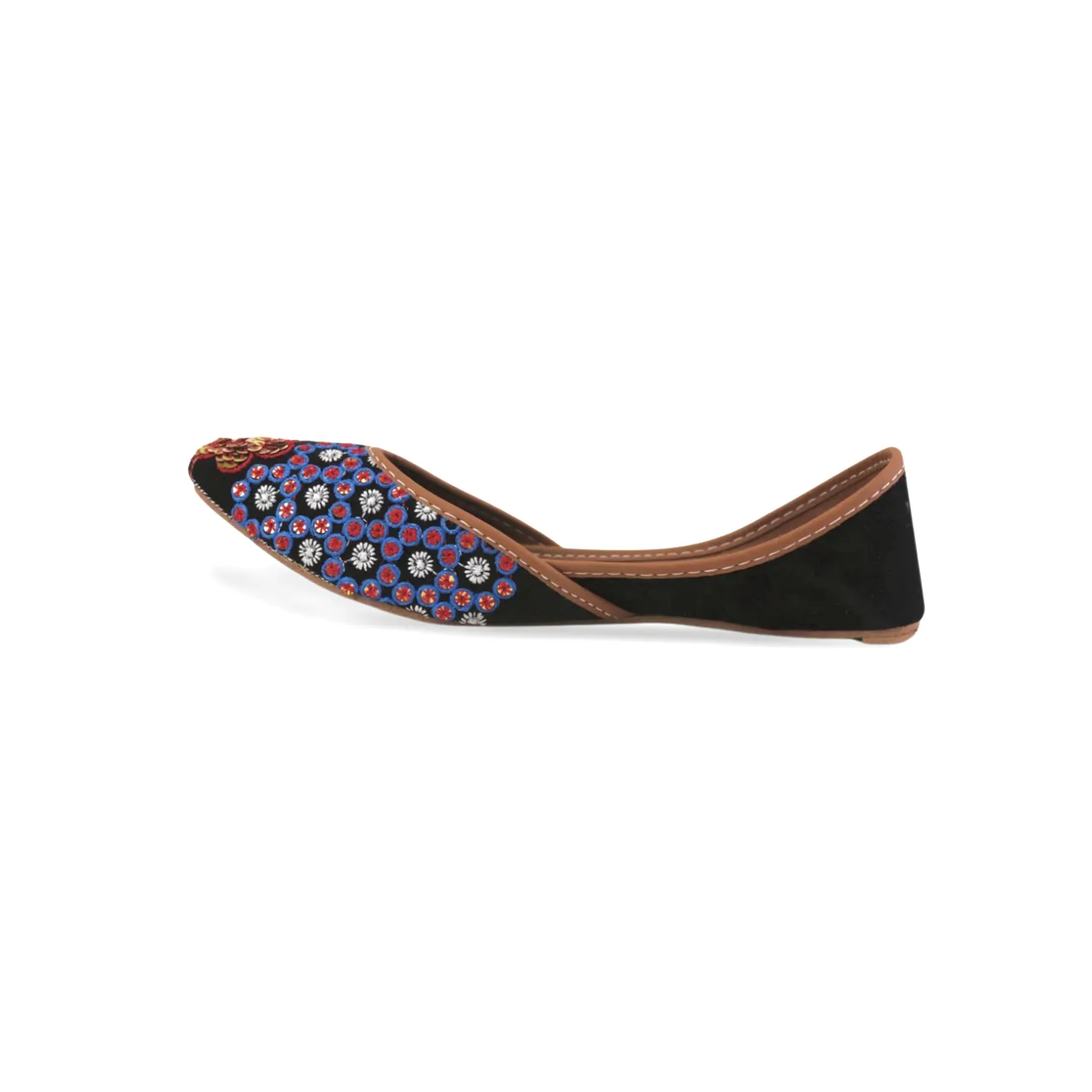 Stylish Velvet Embroidered Khussa for Girls - Traditional Pakistani Footwear with a Modern Twist - 03Khu