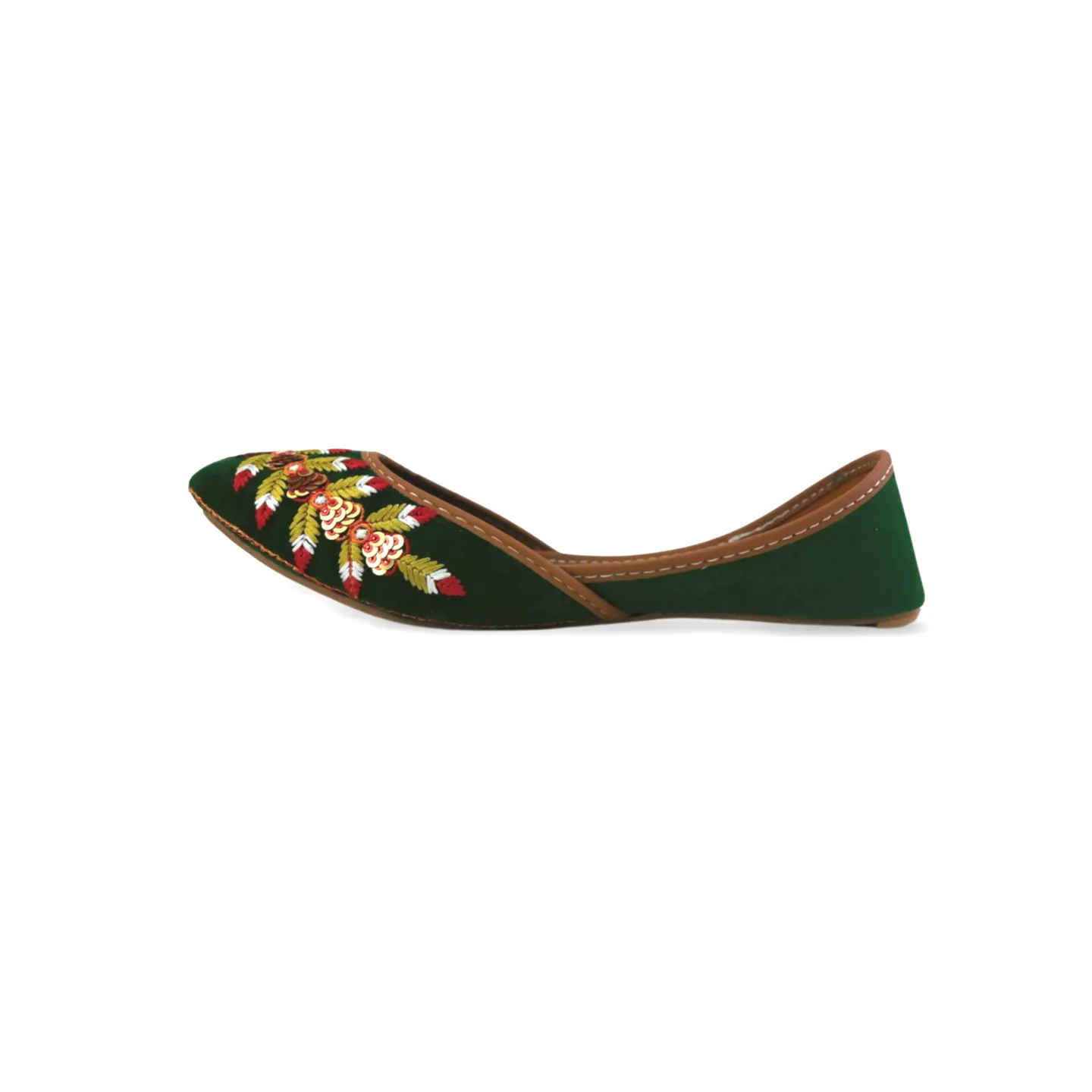 Stylish Velvet Embroidered Khussa for Girls - Traditional Pakistani Footwear with a Modern Twist - 03Khu