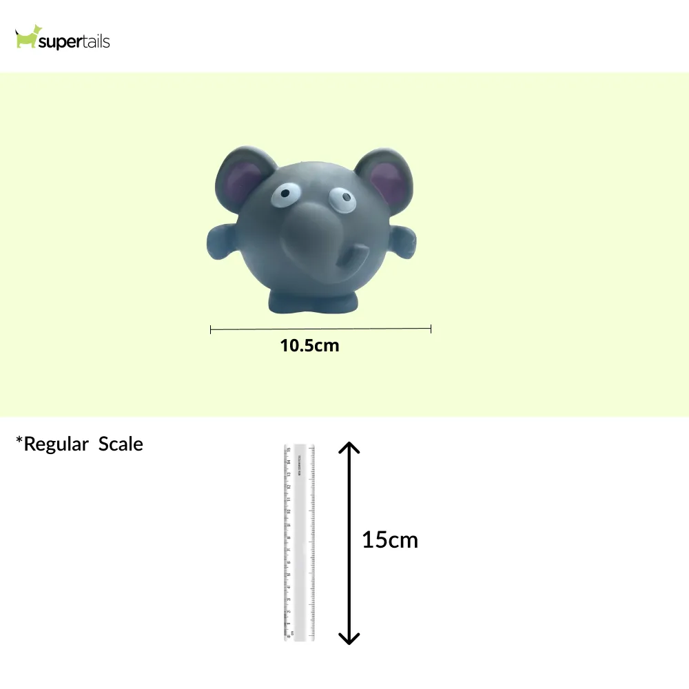 Talking Dog Club Elephant Bouncy Ball Toy for Dogs (Grey)