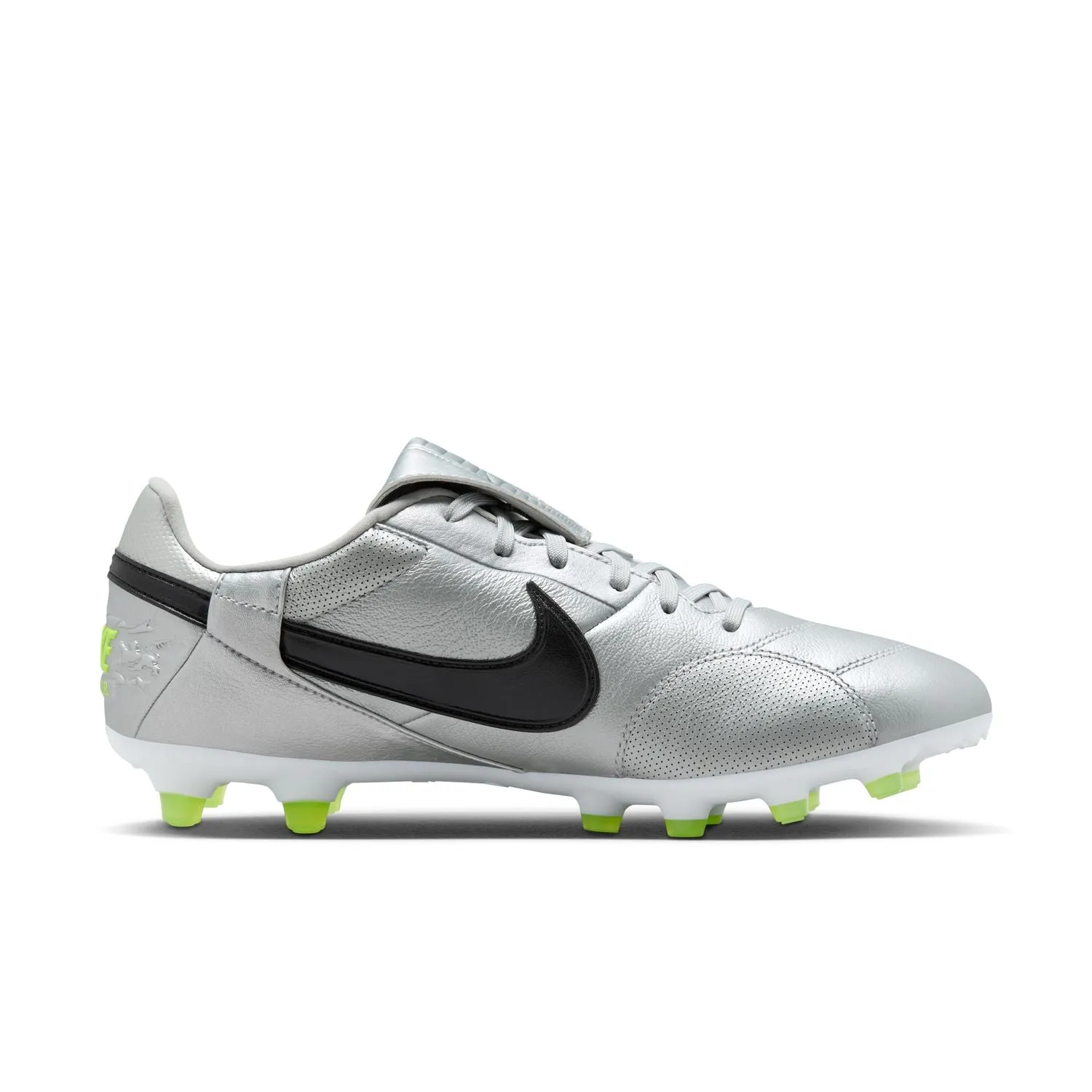 THE NIKE PREMIER III FG- METALLIC SILVER/ BLACK VOLT