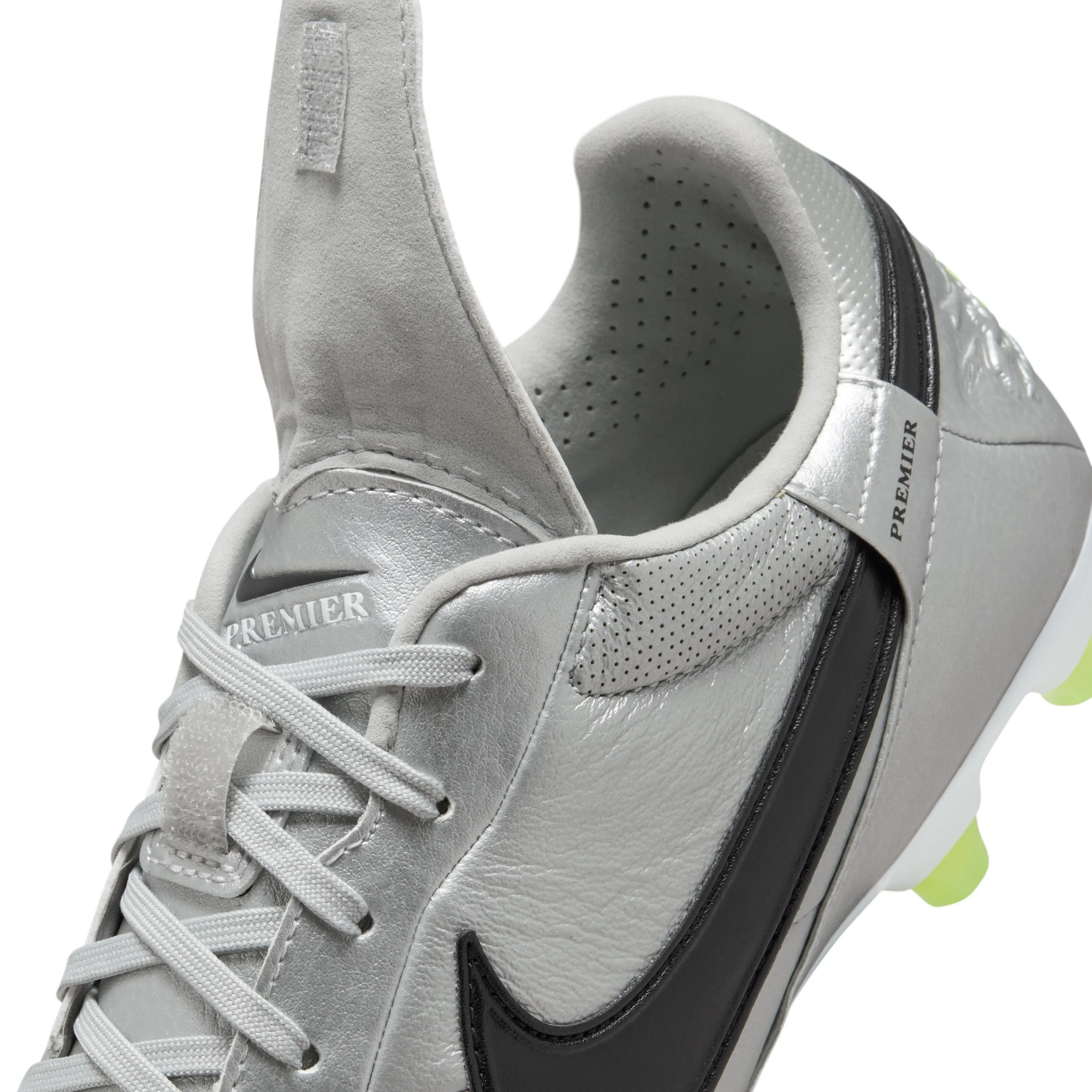 THE NIKE PREMIER III FG- METALLIC SILVER/ BLACK VOLT