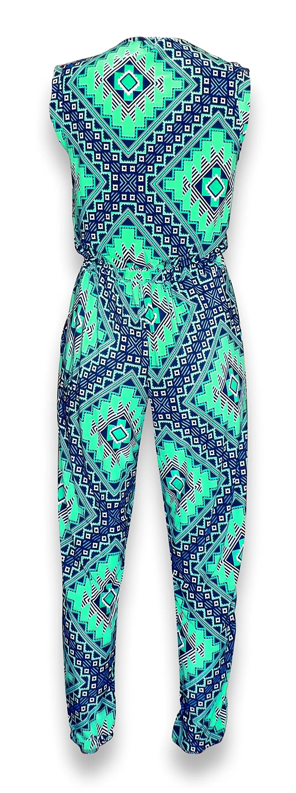 Tribal Geometric Sleeveless Party Wear Romper Jumpsuit Pants