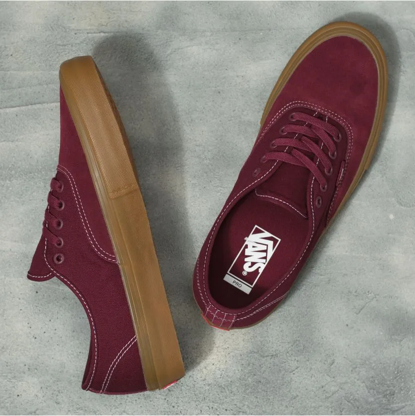 Vans Authentic Pro Skateboard Shoe - Port/Gum