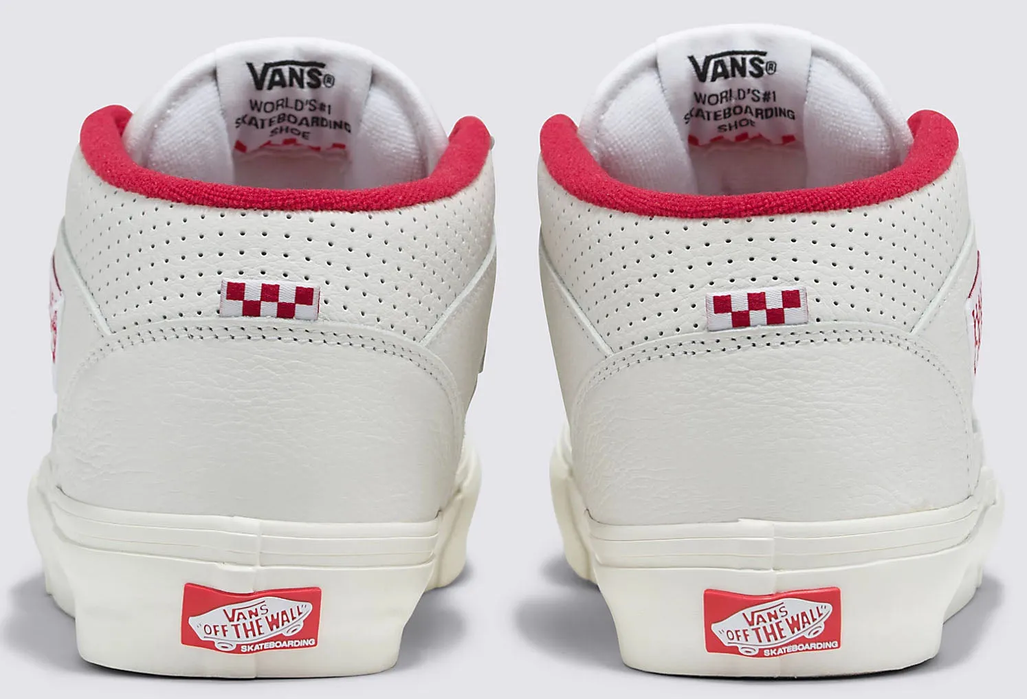Vans - Skate Half Cab Shoes | White Red (Vintage Sport)