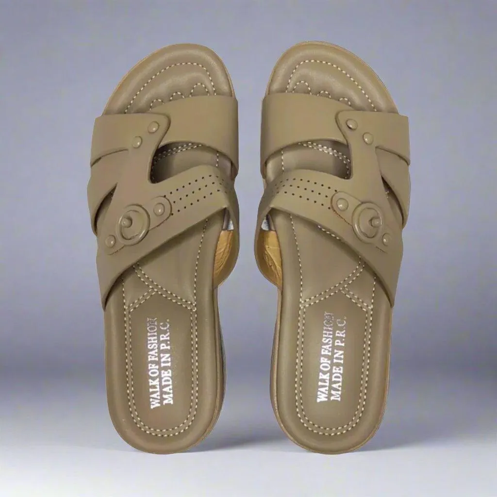 Walk Of Fashion Solid Slip-On Slide Sandals - S325