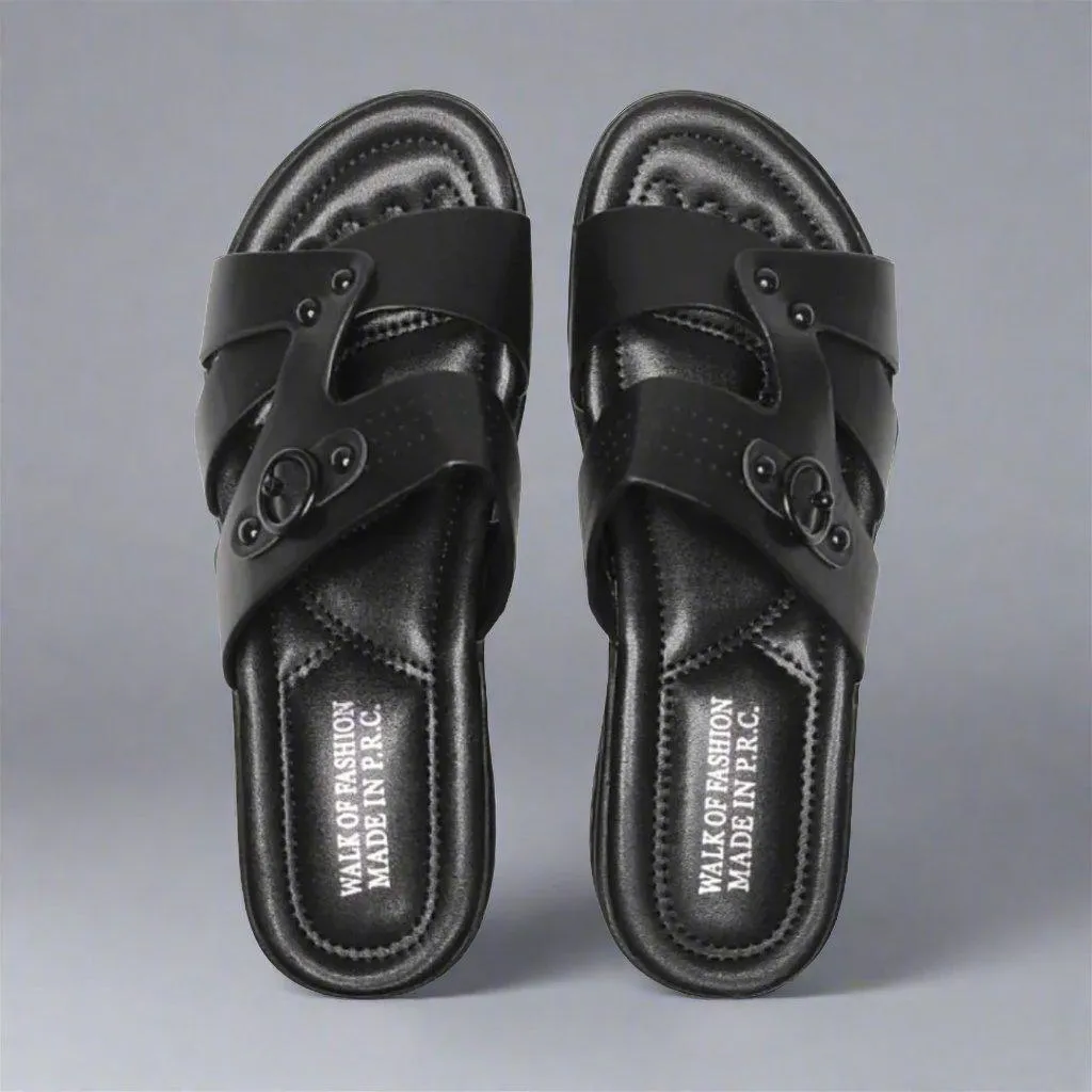 Walk Of Fashion Solid Slip-On Slide Sandals - S325
