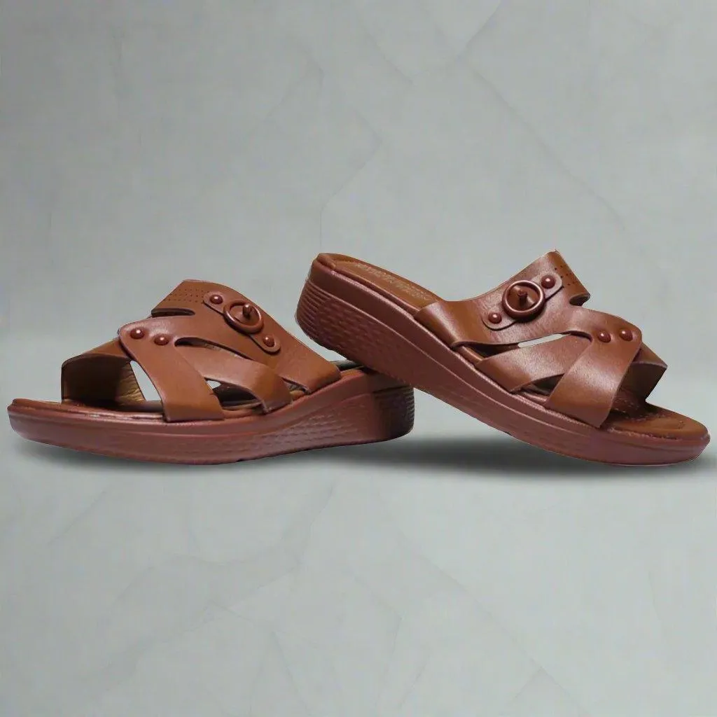 Walk Of Fashion Solid Slip-On Slide Sandals - S325