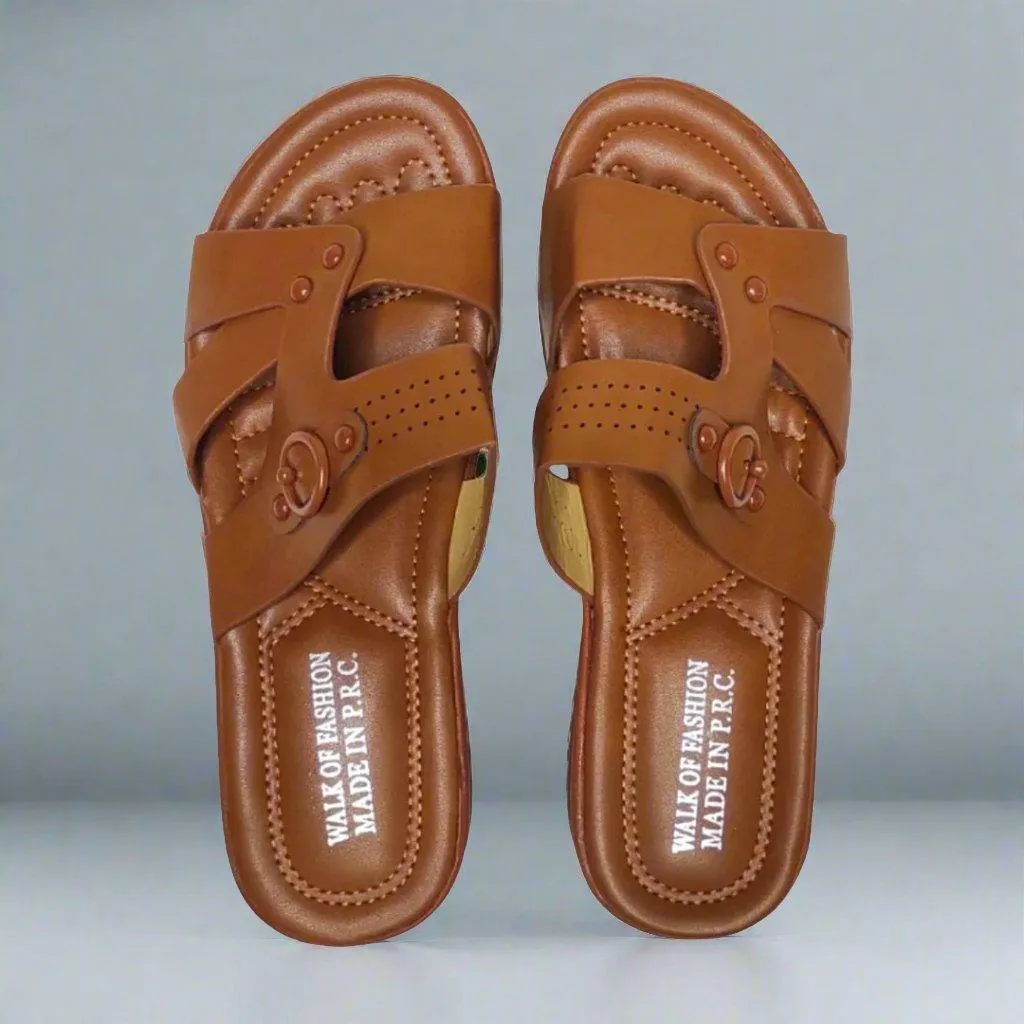 Walk Of Fashion Solid Slip-On Slide Sandals - S325