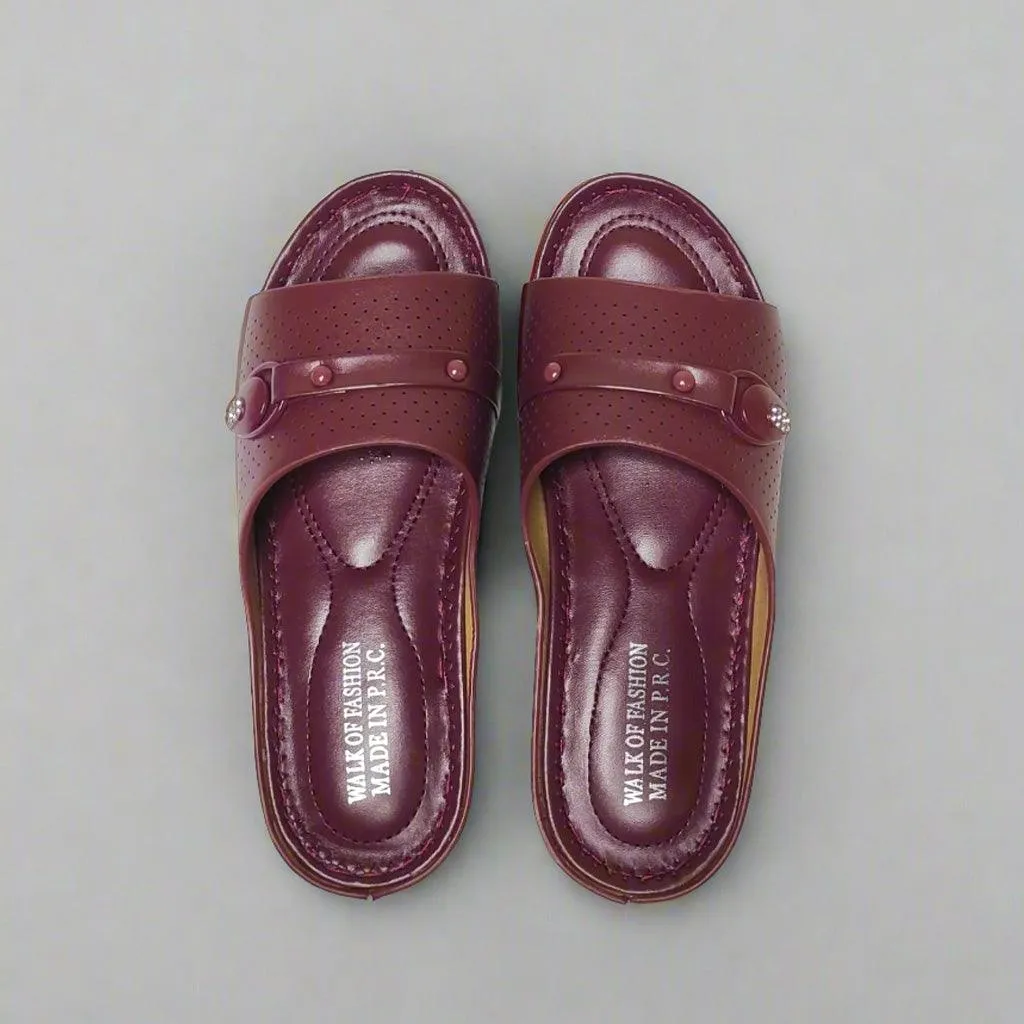 Walk Of Fashion Solid Slip-On Slide Sandals - S326