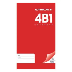 Warwick Notebook 4B1 64 Leaf Hard Cover Ruled 7mm 165x100mm