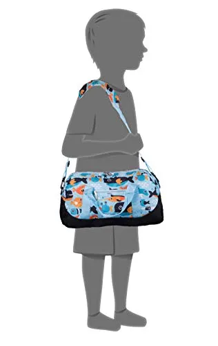 Wildkin Kids Overnighter Duffel Bags for Boys & Girls, Measures 18 x 9 x 9 Inches Duffel Bag for Kids, Carry-On Size & Ideal for School Practice or Overnight Travel, BPA-free (Big Fish)