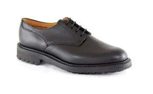 WORCESTER Mens Black Walking Shoes with Commando Rubber Sole