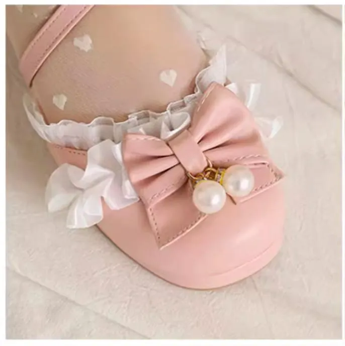 Yana~Chinese Style Yana~Plus size Qi Lolita Shoes Bow Pearl Lolita Sandal