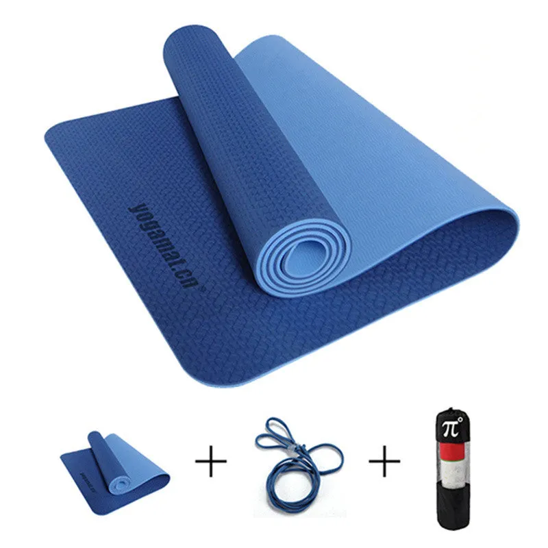 Yoga TPE Mats for Fitness Genuine Slip Yoga Mat 6mm Longer Beginner Thick Yoga Mats